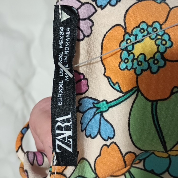 Zara XXL Halter Crop Backless Flower High Neck Top - Picture 5 of 7